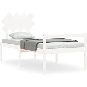 vidaXL-Seniorenbed-met-hoofdbord-massief-hout-wit-90x200-cm
