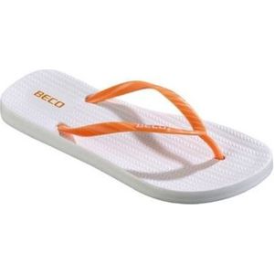 Beco Teenslippers Dames Eva/pvc Wit/oranje Maat 38