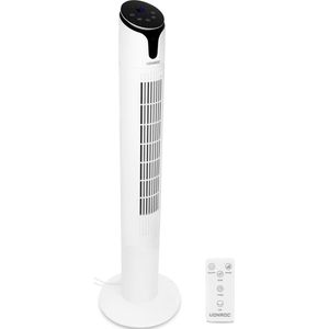 VONROC Luxe Ventilator - Torenventilator – hoogte 110 cm – Incl. afstandsbediening - 3 snelheden – zwenkfunctie - 15 uurs timer - wit