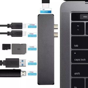 7-in-1 USB-C Dock - Geschikt voor Apple Macbook Pro / Air / iMac / Mac Mini/Lenovo - Type-C Kabel naar 4K UHD HDMI Converter - Thunderbolt 3 - USB 3.0 / Docking station / Dockingstation