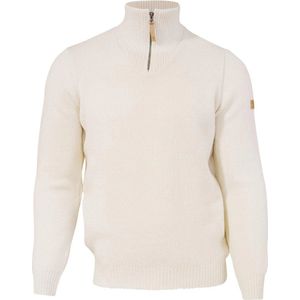 Ivanhoe trui NLS Elm Natural white half zip - 100% zuivere ongeverfde wol - L