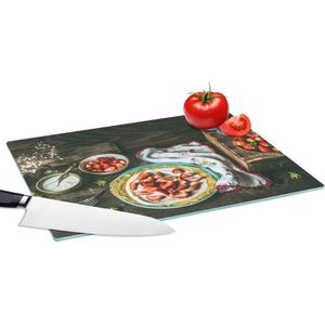 Glazen Snijplank - 39x28 - Aardbei - Rustiek - Fruit - Rustiek Bloemen - Snijplanken Glas