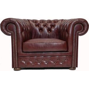 Chesterfield Fauteuil First Class Leer | Cloudy Rood | 2 tot 4 weken levertijd