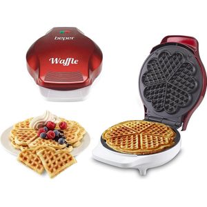 Beper BT.603Y - Wafelijzer - Rood - Wafelijzer - Wafelmaker - Elektrisch wafelijzer - Belgisch wafelijzer - Professioneel wafelijzer