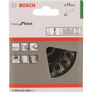 Bosch - Komstaalborstel, roestvrij 75 mm, 0,5 mm, 12500 U/ min, 14