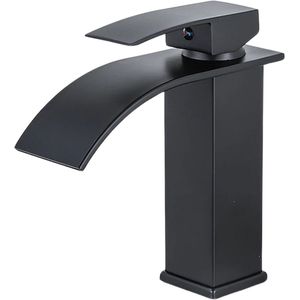 ValueStar - Waterval - Wastafel - Kraan - Modern Design - Badkamer - Keuken - Toilet - Messing - Warm en Koud - Wastafel Kraan - Mat Zwart