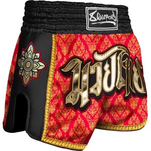 8 WEAPONS Muay Thai Shorts Super Mesh Ancient 2.0 Rood Goud maat XL