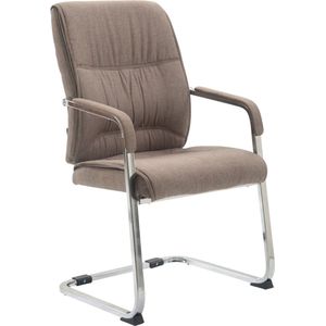 Bezoekersstoel Valerie - Eetkamerstoel - Bureaustoel - Beige - ergonomisch - stof - luxe