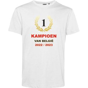 T-shirt Krans Kampioen 2023 | Antwerp FC artikelen | Kampioensshirt 2022/2023 | Antwerp Kampioen | Wit | maat XXL