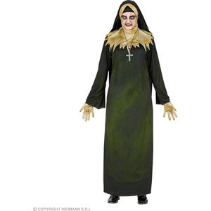 Widmann - Non Kostuum - Bezeten Door Een Demoon Non - Vrouw - Groen, Zwart - XL - Halloween - Verkleedkleding