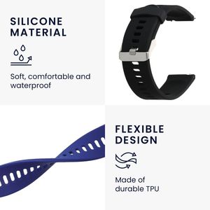 kwmobile 2x armband geschikt voor Xiaomi Mi Watch / Mi Watch Color Sport - Bandjes voor fitnesstracker in zwart / donkerblauw