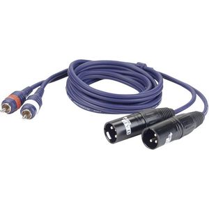 DAP Audio XLR naar RCA Kabel 3m - 2x XLR Male naar 2x RCA (Tulp) overgangskabel - 3m