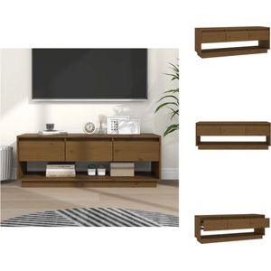 vidaXL Houten Tv-meubel - Zwevend - Honingbruin - 110.5 x 34 x 40 cm - Massief grenenhout - Kast