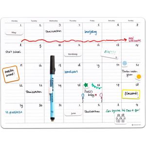 GreenStory - School Agenda Maandoverzicht - Sticky Whiteboard - Medium - met Sticky Pen