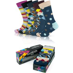 GoWith-5 paar-bamboe sokken-half hoge sokken-hardloop sokken-naadloze sokken-cadeau sokken-maat 40-44