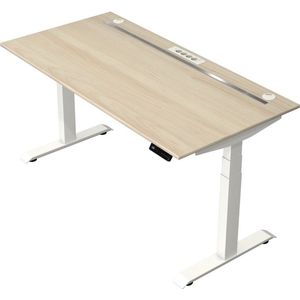 Kerkmann - Zit sta bureau Move Boost 4 - 160x80cm - essenhout-wit