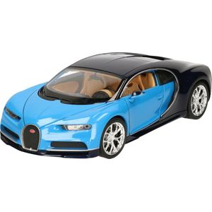 Welly Modelauto - Bugatti Chiron 2017 - blauw - 19 x 8 x 5 cm