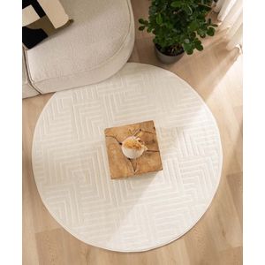 Rond vloerkleed Scandinavisch - Contour Gem crème 300 cm rond