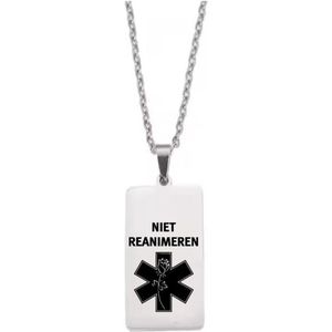 Ketting | Hanger | RVS | Zilver | Niet Reanimeren