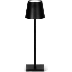 Tafellamp Op Batterijen - Oplaadbaar En Dimbaar - Moderne Touch Lamp Zwart - Nachtlamp Draadloos - 38 CM
