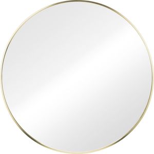 Navaris spiegel voor de wand - Ronde wandspiegel 60 cm - Voor badkamer, woonkamer of slaapkamer - In goudkleurig frame