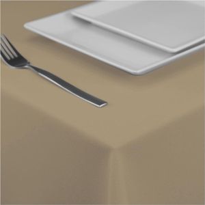 Tafelkleed, tafelloper, tafellinnen, tafeldecoratie, tafelkleed (beige, 120 cm rond)