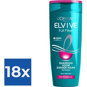 L’Oréal Paris Elvive Full Fiber Shampoo - 250 ml - Voordeelverpakking 18 stuks