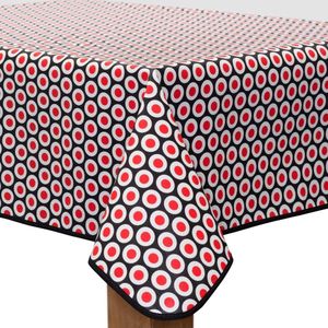 MixMamas Tafelzeil - 140 x 250 cm - Stippen - Zwart/Rood