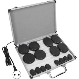 Draagbare Elektrische Hot Stones Massage Set met 16 Basalt Masserende Rotsen in 3 Maten voor Ontspanning en Genezing
