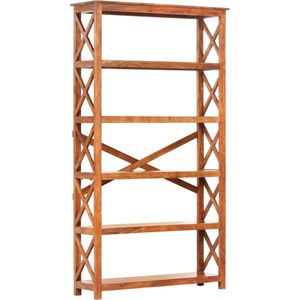 vidaXL Boekenplank - Boekenkast - Boekenkast 100x30x180 cm acaciahout met honingafwerking - Hout - Acacia - Vintage