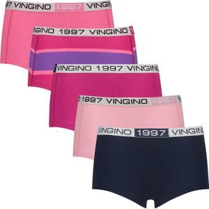 Vingino G-WO24-3 Stripe 5 pack Meisjes Onderbroek - Maat XS - Fuchsia Rose