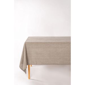 Tiseco Home Studio - Tafelkleed MYRNA - - 100% katoen - Gemakkelijk onderhoud, tijdloze elegantie - 145x300 cm - Taupe