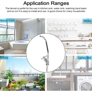 Kitchen Faucet Tap Reverse Osmosis RO Drinking Sink Water Filter - 1/4 Inch Zinc Alloy