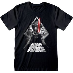 T-Shirt met Korte Mouwen Star Wars Galaxy Portal Zwart Uniseks - S