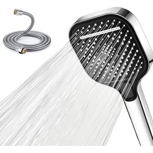 Handdouche met 3 standen - hoge druk - 1 stuk - chroom - 11,7 cm