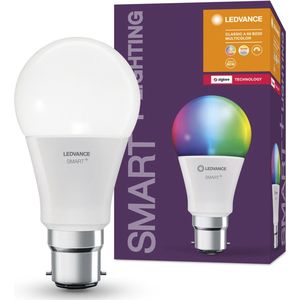 LEDVANCE Smart+ lamp met ZigBee technologie, 9W, A60, mat, lampvoet B22D, lichtkleur RGBW instelbaar, 806lm, verpakking van 1