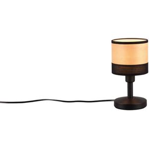 REALITY BOLZANO - Tafellamp - Zwart mat - excl. 1x E14 10W - Touch functie - Kap Houtlook