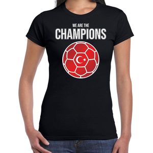 Turkije EK/ WK supporter t-shirt we are the champions met Turkse voetbal zwart dames XXL