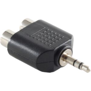 Stereo Tulp (v) - 3,5mm Stereo Jack (m) Adapter - Rood/Wit Accent - Zwart