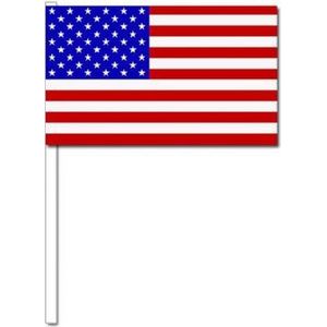 75x stuks zwaaivlaggetjes Amerika/USA 12 x 24 cm - Amerikaanse feestartikelen en versieringen