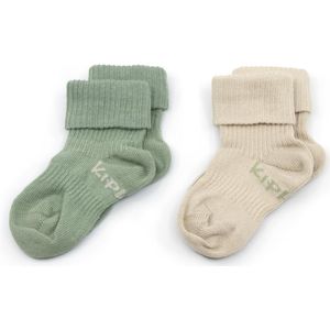 KipKep Babysokjes Groen: bio Blijf-Sokjes - Maat 0-6 mnd - Calming Green - 2 paar