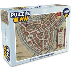 Puzzel Kaart - Sneek - Historisch - Legpuzzel - Puzzel 500 stukjes
