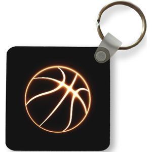 Sleutelhanger - Uitdeelcadeautjes - Een illustratie van een lichtgevende basketbal - Plastic