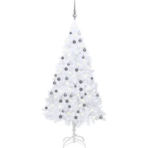 The Living Store Kunstkerstboom - 120 cm - wit - met LED-verlichting