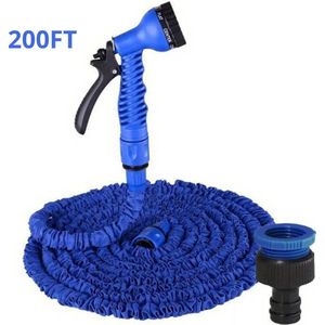 Bovista Tuinslang Flexibel - Tuinslangen - Haspel - Spuitpistool - 60 Meter - Blauw