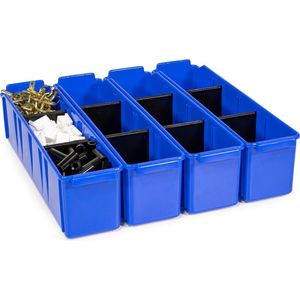 BEGRA Stapelbak - 4 stuks - 41,5 x 10 x 11 cm - magazijnbak - opslagbak - opbergbox
