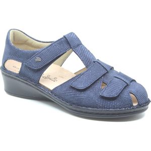 Finn Comfort, FUNEN, 02666-761319, Blauwe dames sandalen met dichte neus