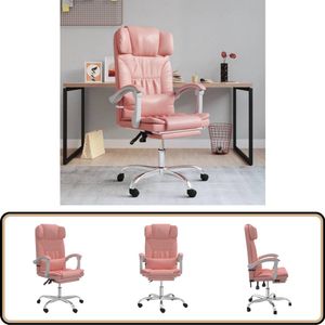 vidaXL Massage Kantoorstoel - Verstelbaar - Roze Kantoormeubilair - Bureaustoel - Ergonomische Stoel - Massage Functie - Pink