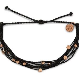 Puravida Pura Vida Rosegold Heart Malibu Armband - Black