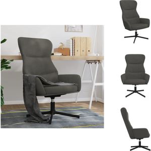 vidaXL Fauteuil Fluwelen 360° Draaibaar - 70 x 77 x 94 cm - Donkergrijs - Fauteuil